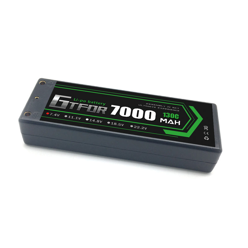 (CN)GTFDR 2S Lipo Battery 7000mAh 7.4V 130C 4mm Hardcase EC5 Plug for RC Buggy Truggy 1/10 Scale Racing Helicopters RC Car Boats