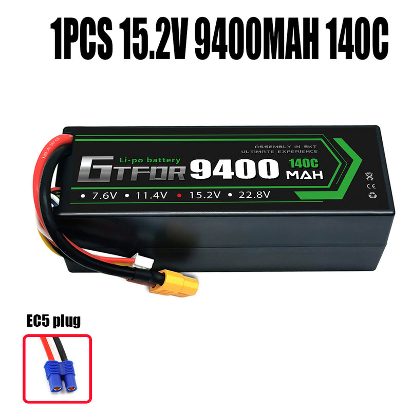 (CN)GTFDR 2S Lipo Battery 9400mAh 7.6V 140C Hardcase EC5 Plug for RC Buggy Truggy 1/10 Scale Racing Helicopters RC Car Boats