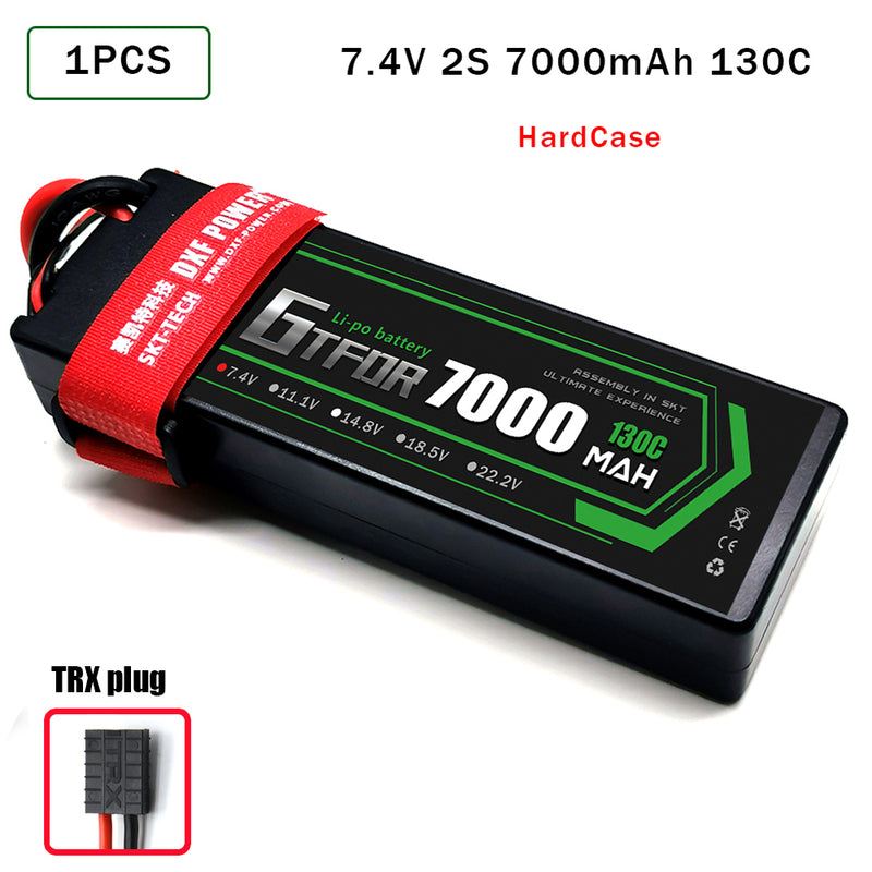 (CN)GTFDR 2S Lipo Battery 7000mAh 7.4V 130C Hardcase EC5 Plug for RC Buggy Truggy 1/10 Scale Racing Helicopters RC Car Boats