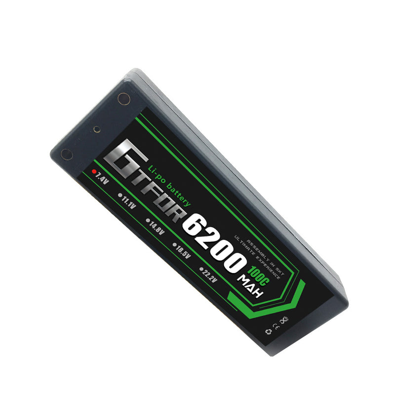 (CN)GTFDR 2S Lipo Battery 6200mAh 7.4V 100C 4mm Hardcase EC5 Plug for RC Buggy Truggy 1/10 Scale Racing Helicopters RC Car Boats
