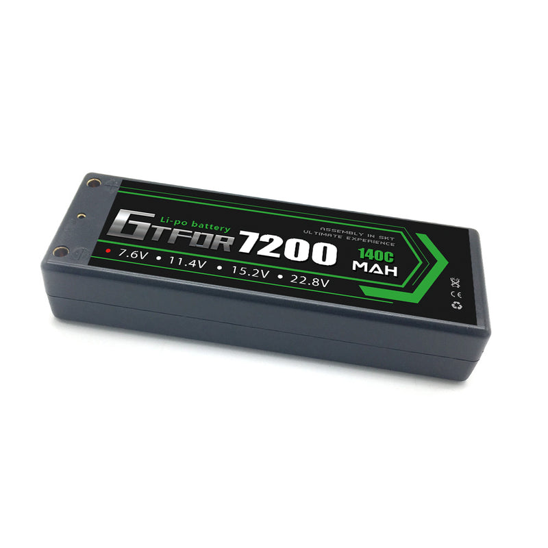 (CN)GTFDR 2S Lipo Battery 7200mAh 7.6V 140C 4mm Hardcase EC5 Plug for RC Buggy Truggy 1/10 Scale Racing Helicopters RC Car Boats