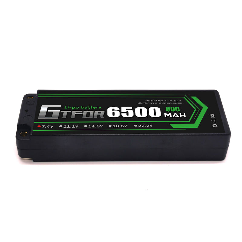 (CN)GTFDR 2S Lipo Battery 6500mAh 7.4V 80C 5mm Hardcase EC5 Plug for RC Buggy Truggy 1/10 Scale Racing Helicopters RC Car Boats