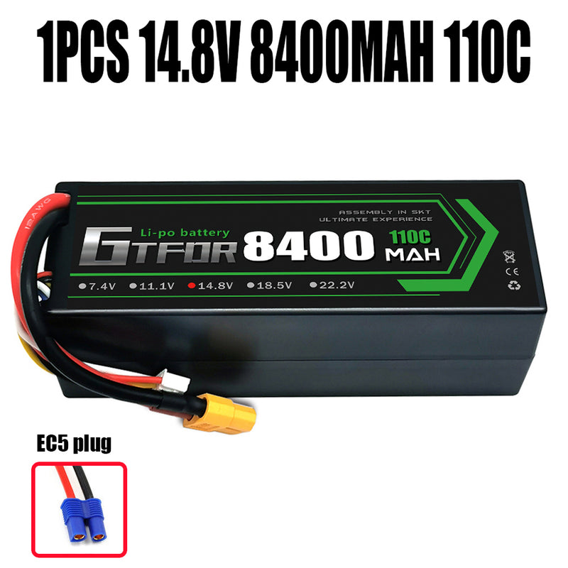 (CN)GTFDR 4S Lipo Battery 7200mAh 15.2V 140C Hardcase EC5 Plug for RC Buggy Truggy 1/10 Scale Racing Helicopters RC Car Boats