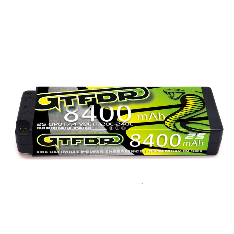 (CN) GTFDR 2S 7.4V Lipo Battery 120C 8400mAh with 5mm Bullet for RC 1/8 Vehicles Car Truck Tank Truggy Competition Racing Hobby