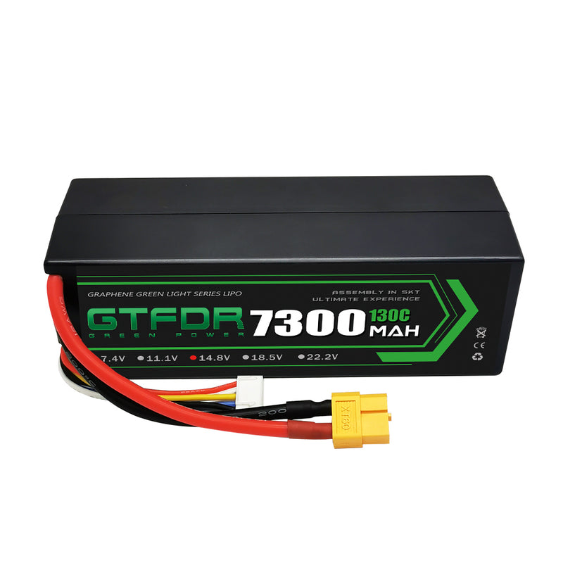 (CN)GTFDR 4S Lipo Battery 7300mAh 14.8V 130C Hardcase EC5 Plug for RC Buggy Truggy 1/10 Scale Racing Helicopters RC Car Boats