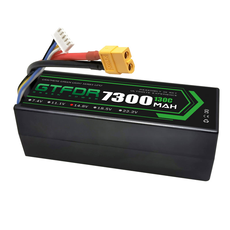 (CN)GTFDR 4S Lipo Battery 7300mAh 14.8V 130C Hardcase EC5 Plug for RC Buggy Truggy 1/10 Scale Racing Helicopters RC Car Boats