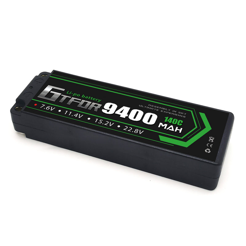 (CN)GTFDR 2S Lipo Battery 9400mAh 7.6V 140C Hardcase 5mm EC5 Plug for RC Buggy Truggy 1/10 Scale Racing Helicopters RC Car Boats