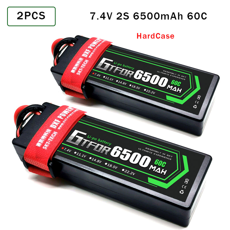 (CN)GTFDR 2S Lipo Battery 6500mAh 7.4V 60C Hardcase EC5 Plug for RC Buggy Truggy 1/10 Scale Racing Helicopters RC Car Boats