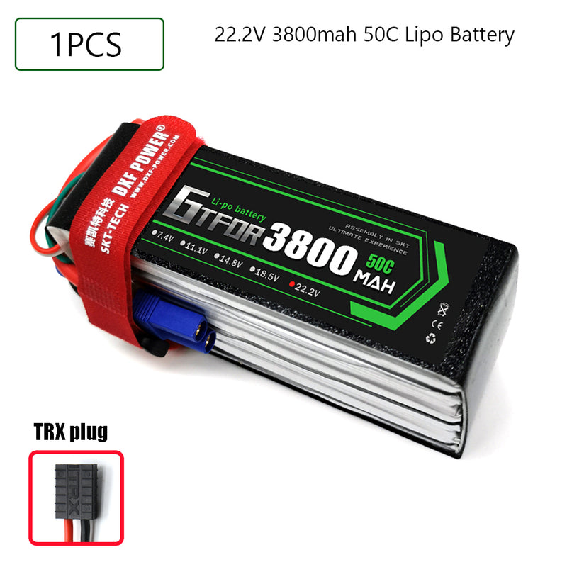 (CN)GTFDR 6S Lipo Battery 22.2V 50C 3800mAh Soft Case Battery with EC5 XT90 Connector for Car Truck Tank RC Buggy Truggy Racing Hobby