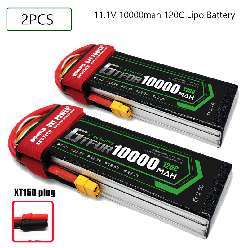 (CN)GTFDR3S Lipo Battery 11.1V 100C10000mAh Soft Case Battery with EC5 XT90 Connector for Car Truck Tank RC Buggy Truggy Racing Hobby