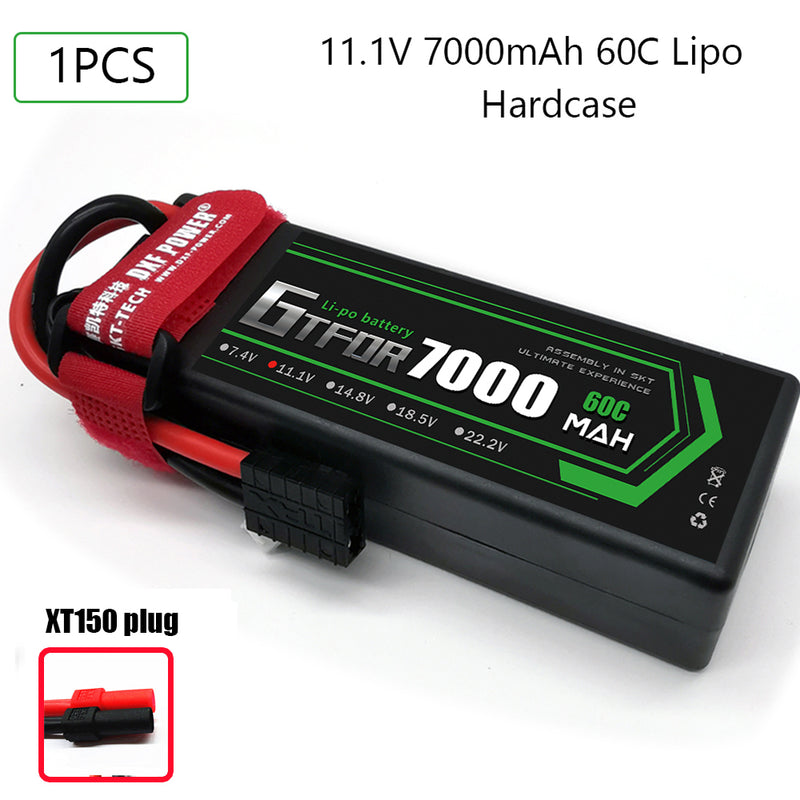 (CN)GTFDR 3S Lipo Battery 7000mAh 11.1V 60C Hardcase EC5 Plug for RC Buggy Truggy 1/10 Scale Racing Helicopters RC Car Boats