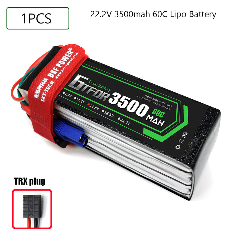 (CN)GTFDR 6S Lipo Battery 22.2V 60C 3500mAh Soft Case Battery with EC5 XT90 Connector for Car Truck Tank RC Buggy Truggy Racing Hobby