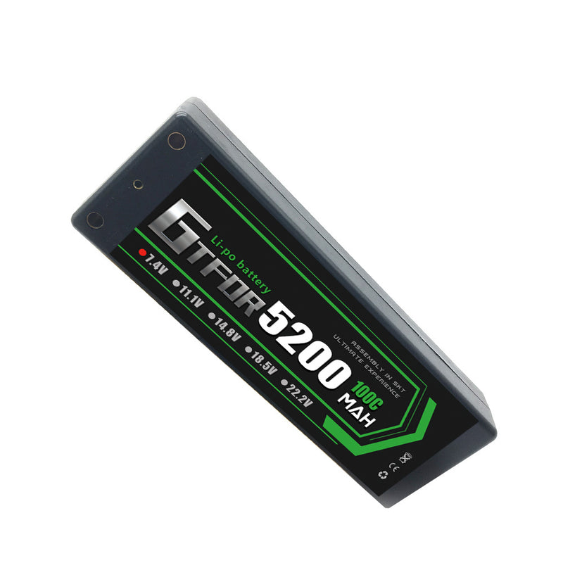 (CN)GTFDR 2S 5200 mAh 7.4V 100C 4MM Batteria Lipo ad Alta Capacità Hardcase con XT90 Spina per 1:8 Scala RC Auto, Multi-Rotore RC Aeroplano, RC Elicottero, RC Barca