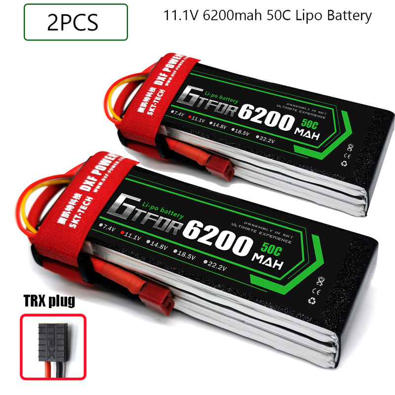 (CN)GTFDR 3S Lipo Battery 11.1V 50C  6200mAh Soft Case Battery with EC5 XT90 Connector for Car Truck Tank RC Buggy Truggy Racing Hobby