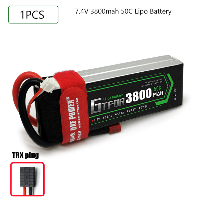 (CN) GTFDR 2S Lipo Battery 7.4V 50C 3800mAh Soft Case Battery with EC5 XT90 Connector for Car Truck Tank RC Buggy Truggy Racing Hobby