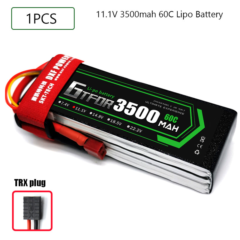 (CN)GTFDR 3S Lipo Battery 11.1V 60C 3500mAh Soft Case Battery with EC5 XT90 Connector for Car Truck Tank RC Buggy Truggy Racing Hobby