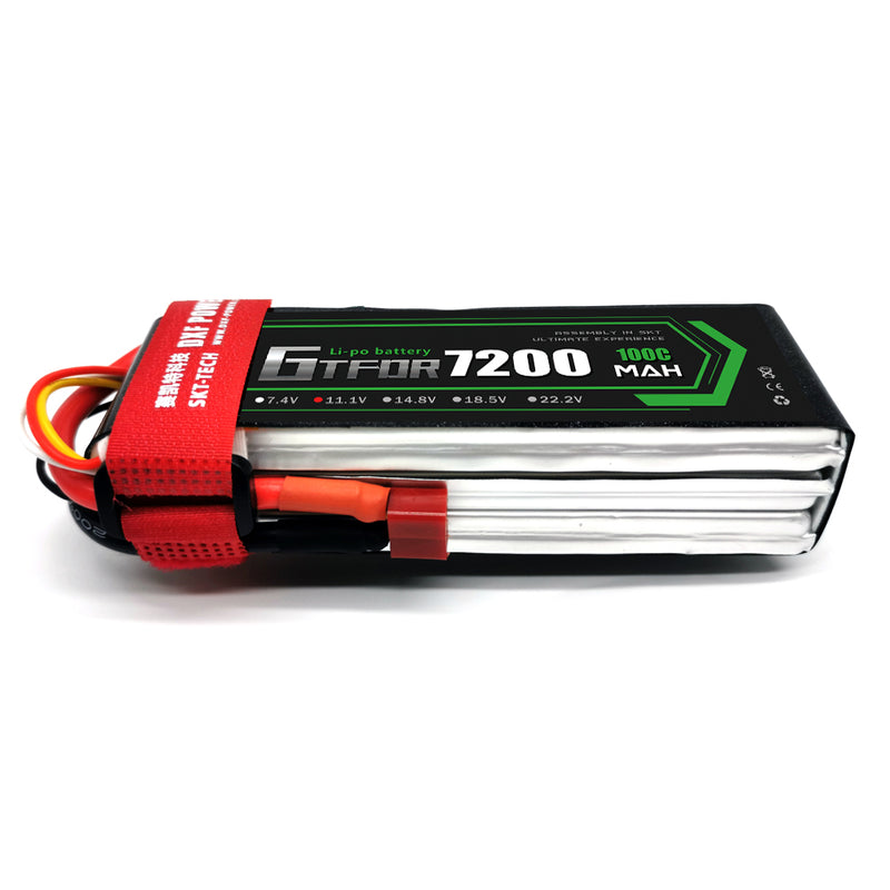 (CN)GTFDR 3S Lipo Battery 11.1V 100C7200mAh Soft Case Battery with EC5 XT90 Connector for Car Truck Tank RC Buggy Truggy Racing Hobby