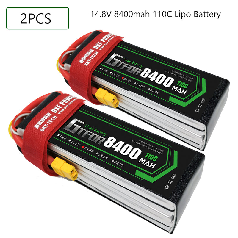 (CN)GTFDR 4S Lipo Battery 14.8V 110C 8400mAh Soft Case Battery with EC5 XT90 Connector for Car Truck Tank RC Buggy Truggy Racing Hobby