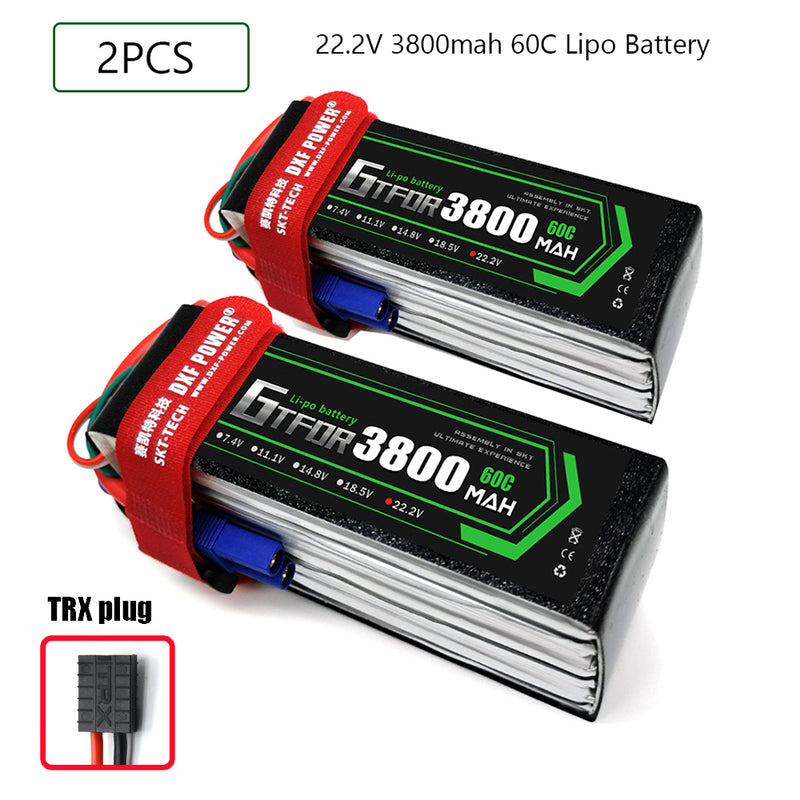 (CN)GTFDR 6S Lipo Battery 22.2V 60C 3800mAh Soft Case Battery with EC5 XT90 Connector for Car Truck Tank RC Buggy Truggy Racing Hobby