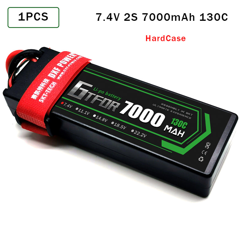 (CN)GTFDR 2S Lipo Battery 7000mAh 7.4V 130C Hardcase EC5 Plug for RC Buggy Truggy 1/10 Scale Racing Helicopters RC Car Boats