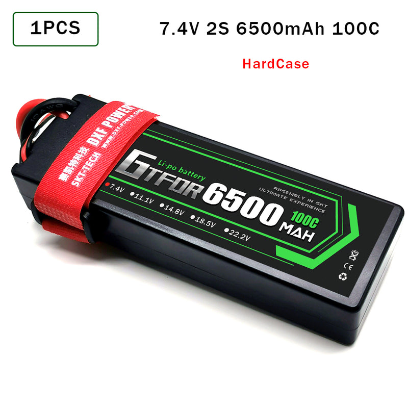 (CN)GTFDR 2S Lipo Battery 6500mAh 7.4V 100C Hardcase EC5 Plug for RC Buggy Truggy 1/10 Scale Racing Helicopters RC Car Boats