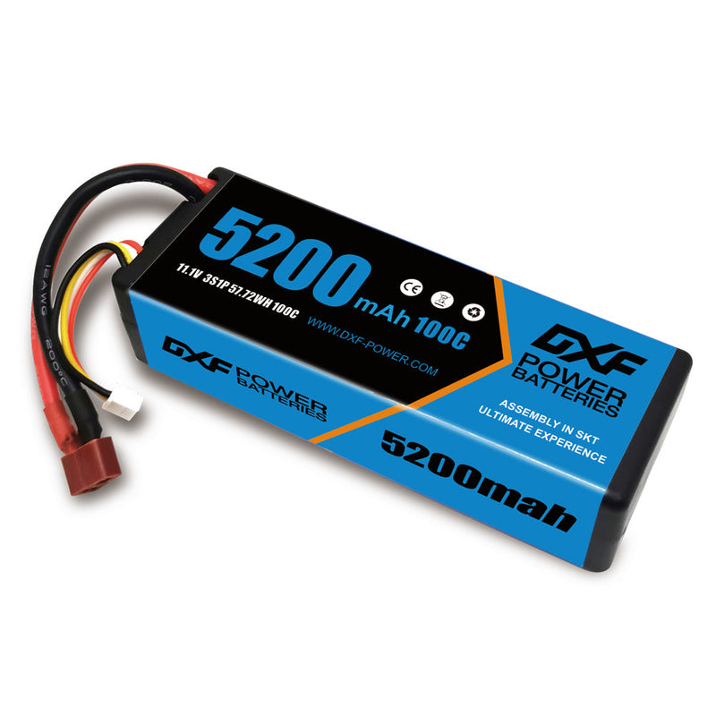 (FR)DXF Lipo Battery 3S 11.1V 5200MAH 100C Blue Series Graphene lipo Hardcase with Deans Plug for Rc 1/8 1/10 Buggy Truck Car Off-Road Drone