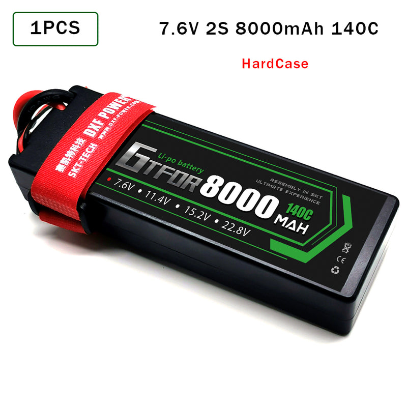 (CN)GTFDR 2S Lipo Battery 8000mAh 7.6V 140C Hardcase EC5 Plug for RC Buggy Truggy 1/10 Scale Racing Helicopters RC Car Boats