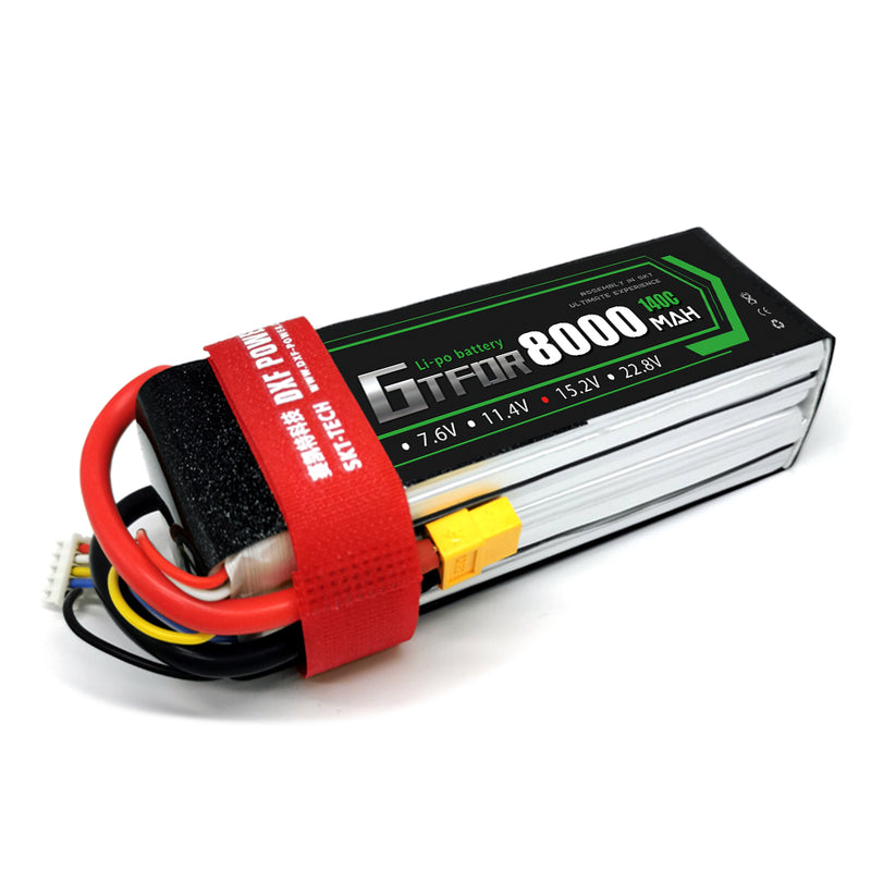 (CN)GTFDR 4S Lipo Battery 15.2V 140C 8000mAh Soft Case Battery with EC5 XT90 Connector for Car Truck Tank RC Buggy Truggy Racing Hobby