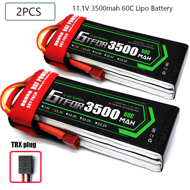 (CN)GTFDR 3S Lipo Battery 11.1V 60C 3500mAh Soft Case Battery with EC5 XT90 Connector for Car Truck Tank RC Buggy Truggy Racing Hobby