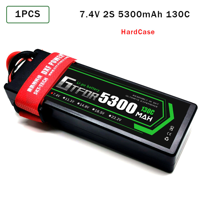 (CN) GTFDR 2S 7.4V Lipo Battery 130C 5300mAh for RC 1/10 1/8 Vehicles Car Truck Tank Truggy Competition Racing Hobby