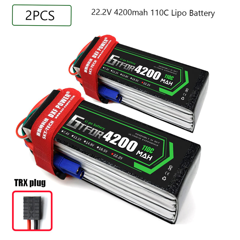 (CN)GTFDR 6S Lipo Battery 22.2V 110C 4200mAh Soft Case Battery with EC5 XT90 Connector for Car Truck Tank RC Buggy Truggy Racing Hobby