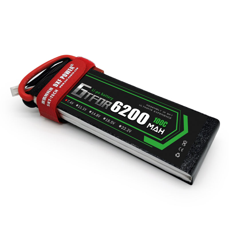 (CN)GTFDR 2S Lipo Battery 7.4V 100C 6200mAh Soft Case Battery with EC5 XT90 Connector for Car Truck Tank RC Buggy Truggy Racing Hobby