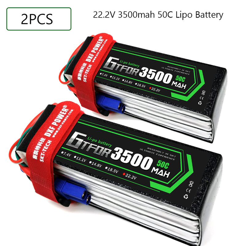 (CN)GTFDR 6S Lipo Battery 22.2V 50C 3500mAh Soft Case Battery with EC5 XT90 Connector for Car Truck Tank RC Buggy Truggy Racing Hobby