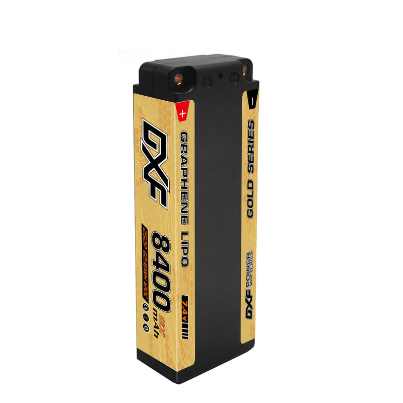 (CN)DXF 5mm 2S 8400mAh 7.4V 120C GOLDEN-NGP Batteria Lipo ad Alta Capacità Hardcase con XT90 Spina per 1:8 Scala RC Auto, Multi-Rotore RC Aeroplano, RC Elicottero, RC Barca