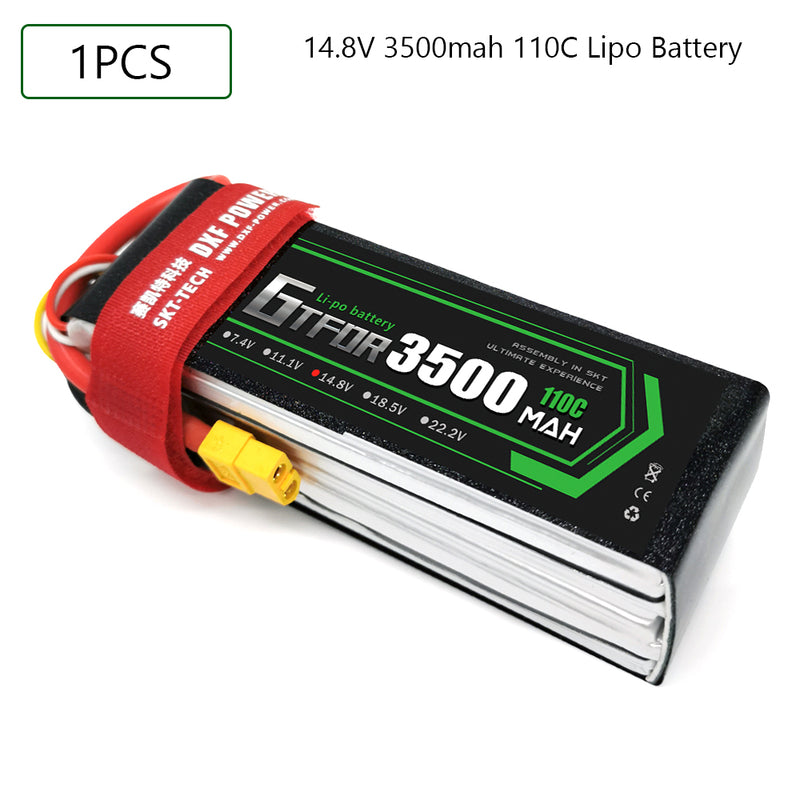 (CN)GTFDR 4S Lipo Battery 14.8V 110C 3500mAh Soft Case Battery with EC5 XT90 Connector for Car Truck Tank RC Buggy Truggy Racing Hobby