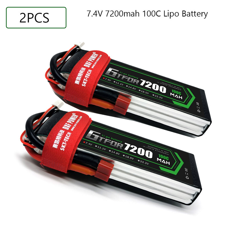 (CN)GTFDR 2S Lipo Battery 7.4V 100C7200mAh Soft Case Battery with EC5 XT90 Connector for Car Truck Tank RC Buggy Truggy Racing Hobby