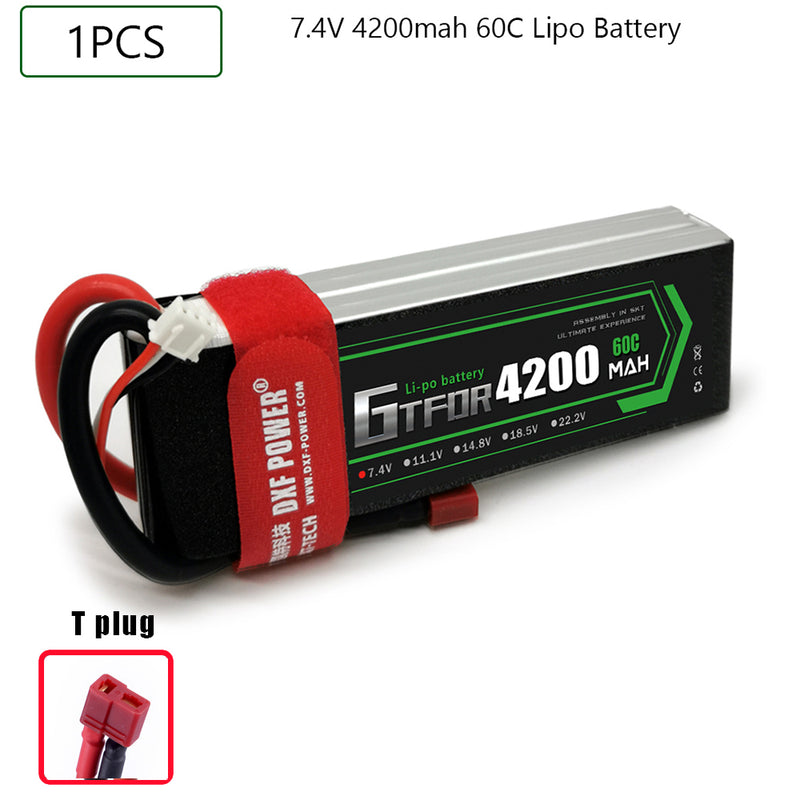 (CN)GTFDR 2S Lipo Battery 7.4V 60C 4200mAh Soft Case Battery with EC5 XT90 Connector for Car Truck Tank RC Buggy Truggy Racing Hobby