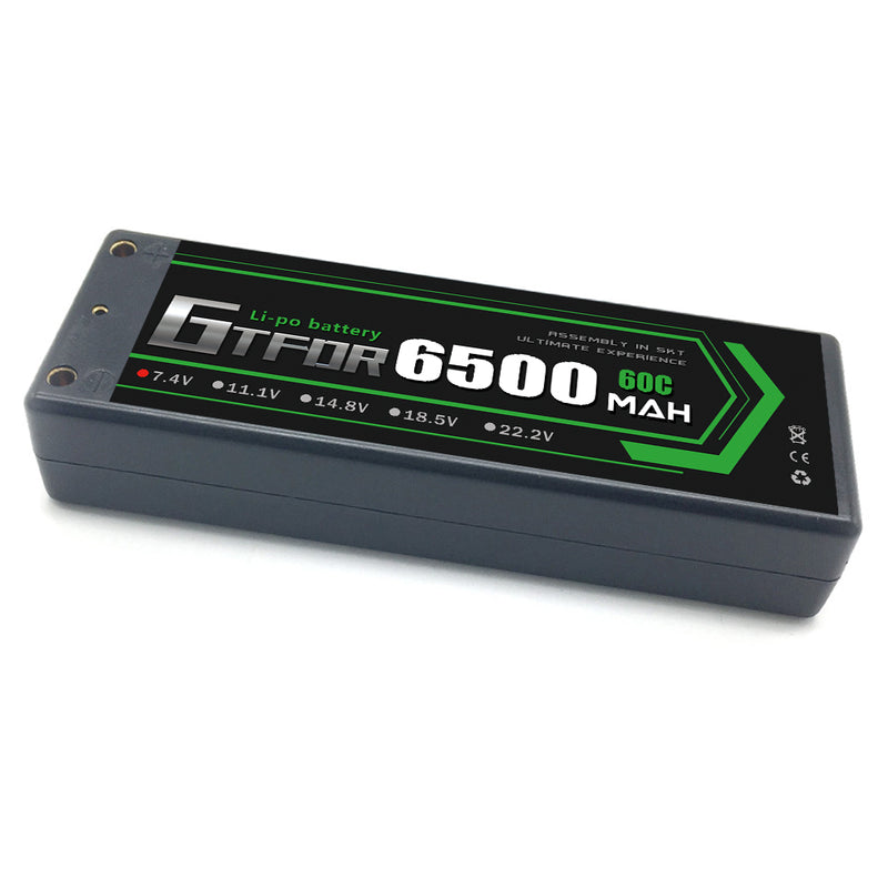 (CN)GTFDR 2S Lipo Battery 6500mAh 7.4V 60C 4mm Hardcase EC5 Plug for RC Buggy Truggy 1/10 Scale Racing Helicopters RC Car Boats