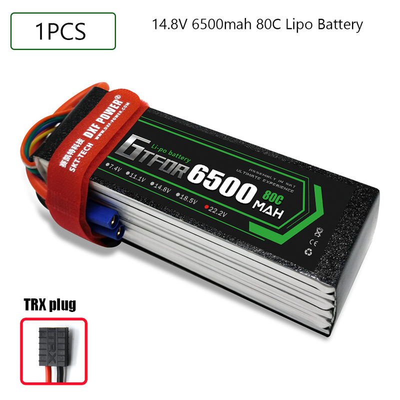 (CN)GTFDR  4S Lipo Battery 14.8V 80C 6500mAh Soft Case Battery with EC5 XT90 Connector for Car Truck Tank RC Buggy Truggy Racing Hobby