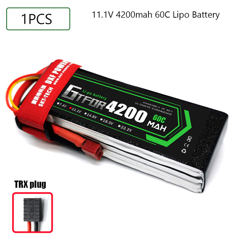 (CN)GTFDR 3S Lipo Battery 11.1V 60C  4200mAh Soft Case Battery with EC5 XT90 Connector for Car Truck Tank RC Buggy Truggy Racing Hobby