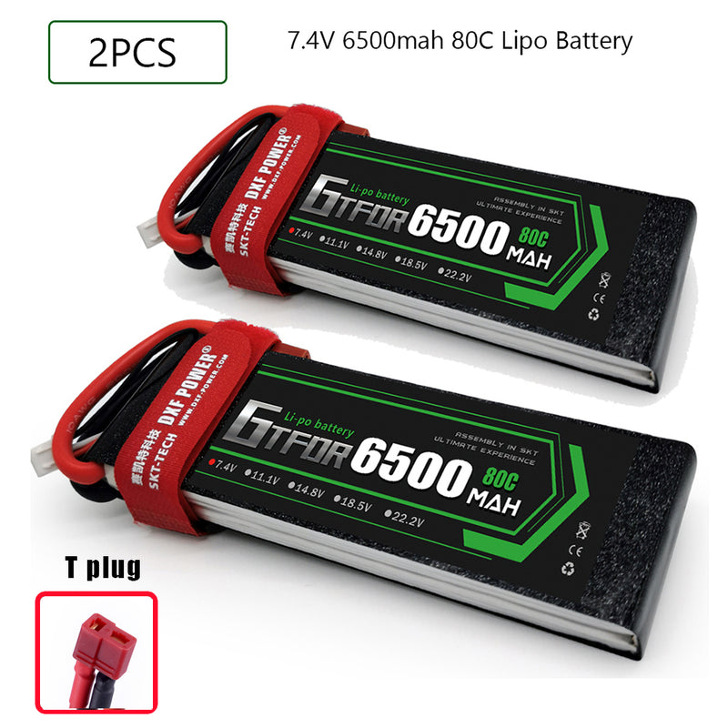 (CN)GTFDR 2S Lipo Battery 7.4V 100C 6200mAh Soft Case Battery with EC5 XT90 Connector for Car Truck Tank RC Buggy Truggy Racing Hobby