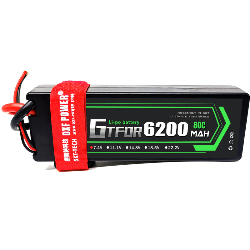 (CN)GTFDR 2S Lipo Battery 6200mAh 7.4V 80C Hardcase EC5 Plug for RC Buggy Truggy 1/10 Scale Racing Helicopters RC Car Boats