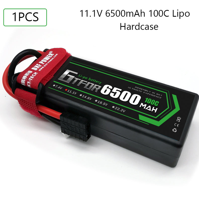 (CN)GTFDR 3S Lipo Battery 6500mAh 11.1V 100C Hardcase EC5 Plug for RC Buggy Truggy 1/10 Scale Racing Helicopters RC Car Boats