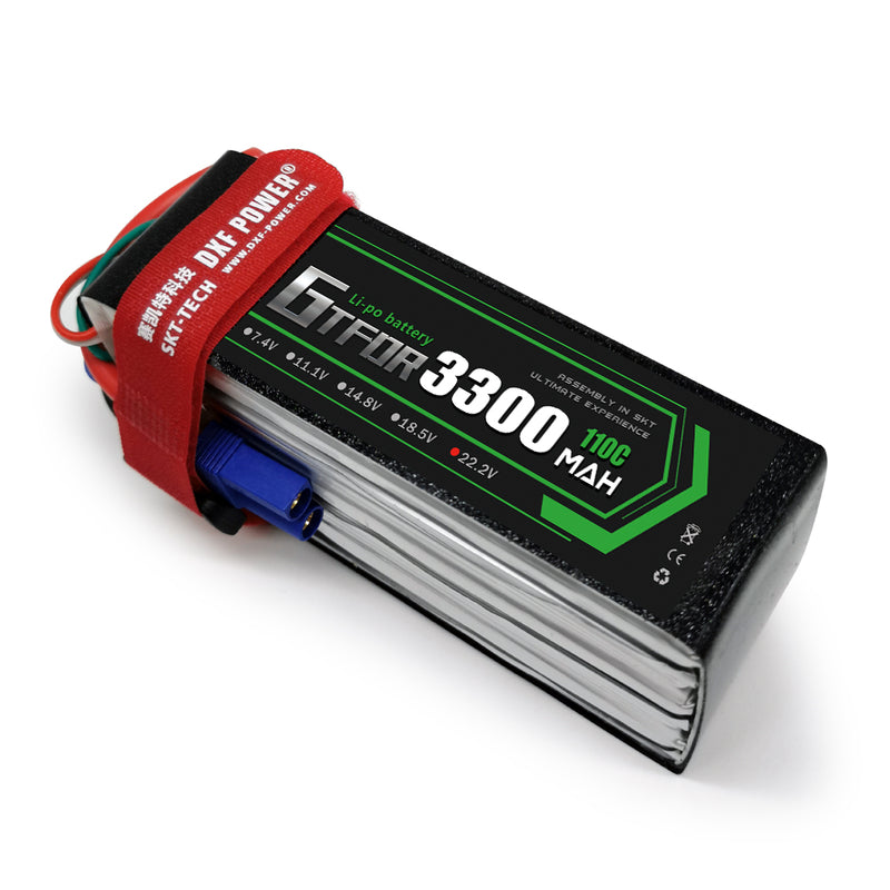 (CN)GTFDR 6S Lipo Battery 22.2V 110C 3300mAh Soft Case Battery with EC5 XT90 Connector for Car Truck Tank RC Buggy Truggy Racing Hobby