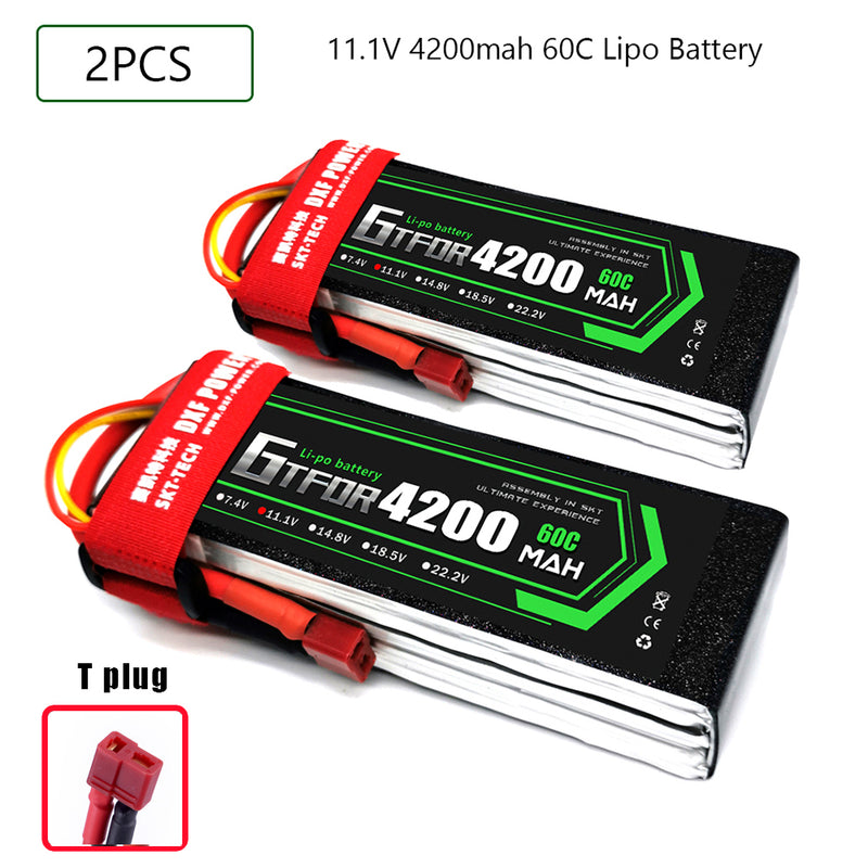 (CN)GTFDR 3S Lipo Battery 11.1V 60C  4200mAh Soft Case Battery with EC5 XT90 Connector for Car Truck Tank RC Buggy Truggy Racing Hobby