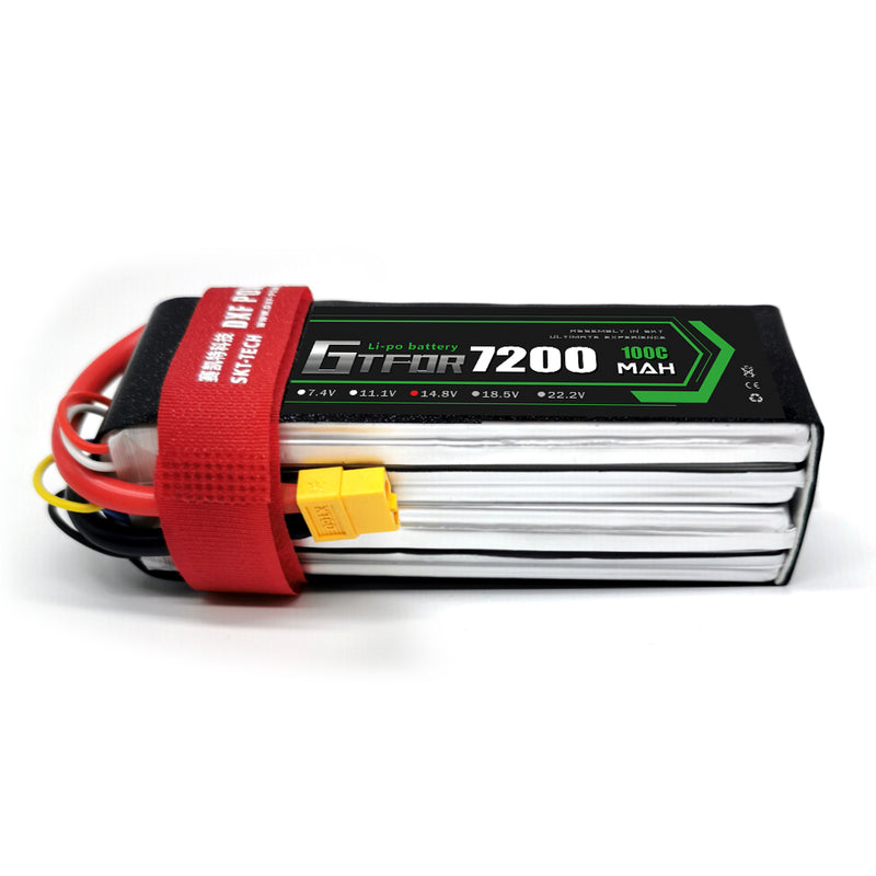 (CN)GTFDR 4S Lipo Battery 14.8V 100C7200mAh Soft Case Battery with EC5 XT90 Connector for Car Truck Tank RC Buggy Truggy Racing Hobby