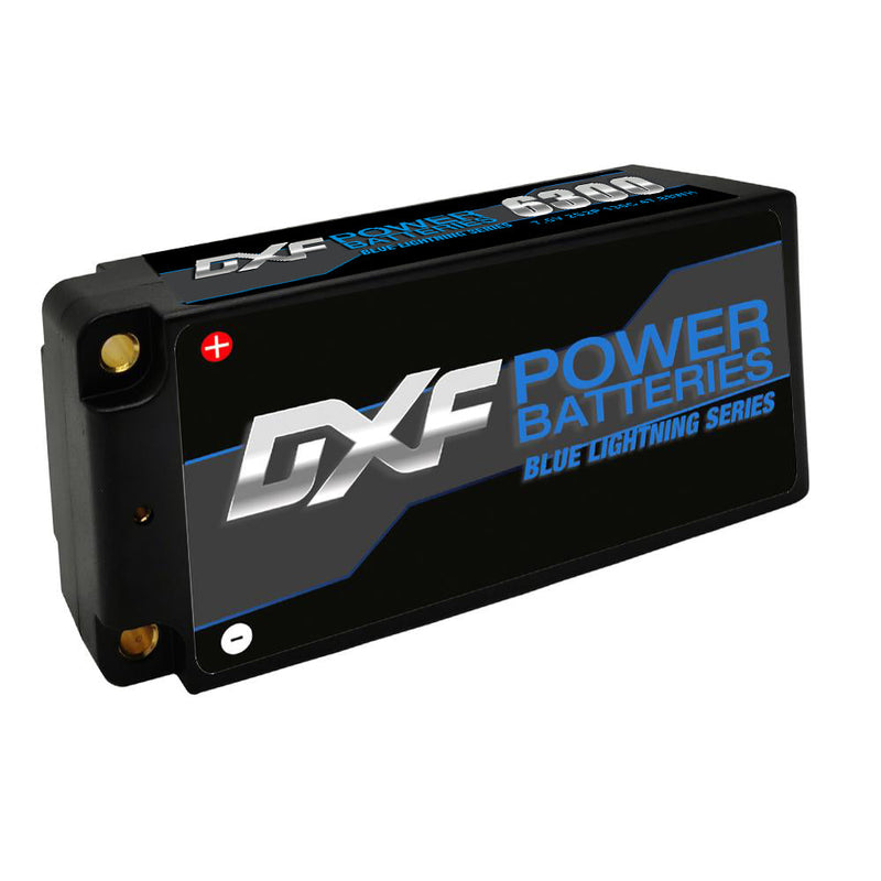 (EU)DXF Lipo Batterie 2S 7,6V 6300mAh 130C/260C Shorty 5MM Hardcase Batterie Graphene Batterie für Rc Truck Drone 1/10 1/8 Scale Traxxas Slash 4x4 RC Car Buggy Truggy 