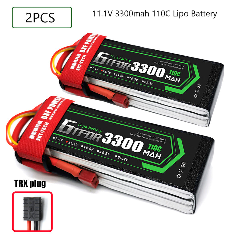 (CN)GTFDR 3S Lipo Battery 11.1V 110C 3300mAh Soft Case Battery with EC5 XT90 Connector for Car Truck Tank RC Buggy Truggy Racing Hobby