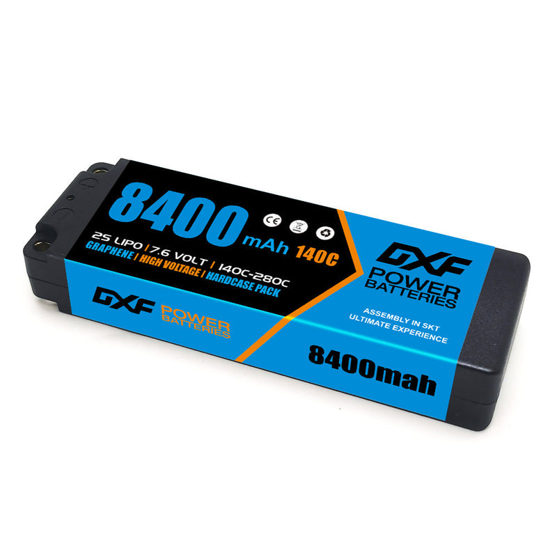 (EU) DXF 2S 7.6V Lipo Battery 140C 8400mAh with 5mm Bullet for RC 1/8 Vehicles Car Truck Tank Truggy Competition Racing Hobby