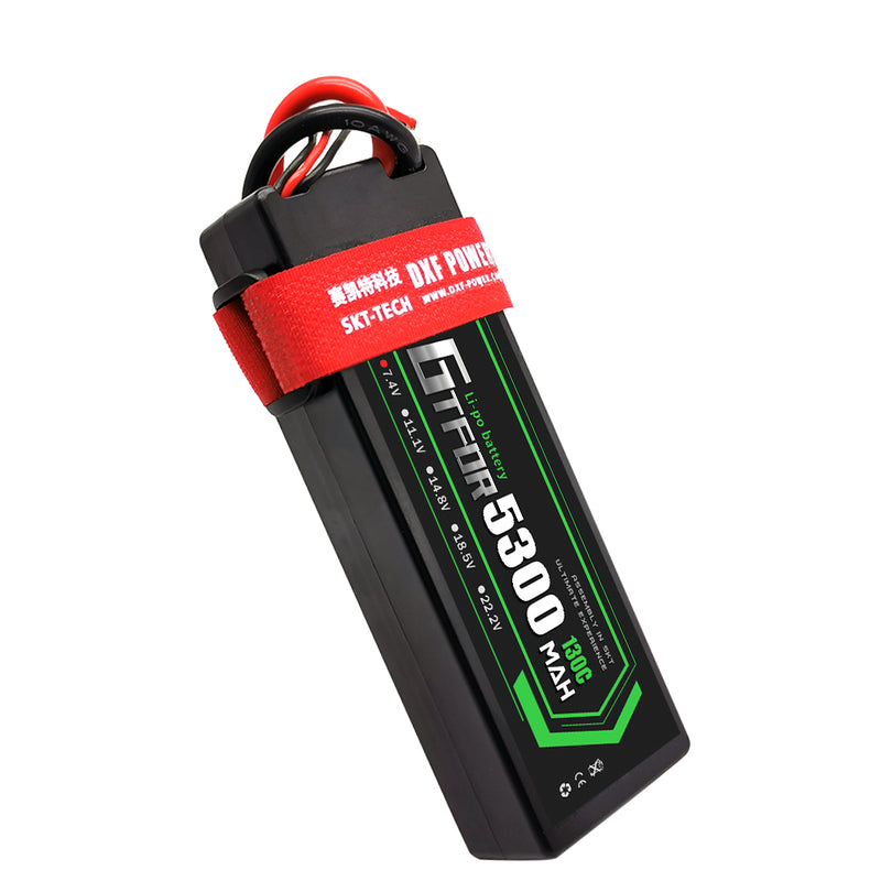 (CN) GTFDR 2S 7.4V Lipo Battery 130C 5300mAh for RC 1/10 1/8 Vehicles Car Truck Tank Truggy Competition Racing Hobby